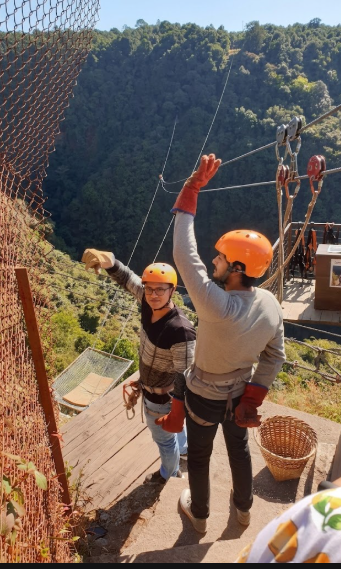 Ziplining at Mawkdok